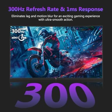 Z-Edge 27 inch Curved Gaming Monitor, FHD 1080P 300Hz 240Hz PC Monitor, Ultra-Fast MPRT 1ms Curved Monitor, 1500R, 16.7M Colors, UG27H Frameless Bezel, 2X DP 1.4 Ports and 2X HDMI 2.0 Ports - Image 2