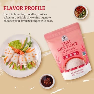 52USA Thai Rice Flour 48 Ounce (Basic), 1 Pound (Pack of 3), Rice Flour for Baking or Cooking, Product of Thailand, All Natural White Rice Flour, Vegan - Image 6