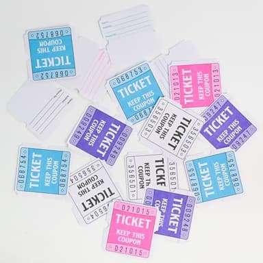 DGBDPACK 250 White Raffle Tickets, 50/50 Raffle Tickets, Double Tickets for Festivals, Carnivals, School Events, Baby Showers, Summer Parties - Image 7