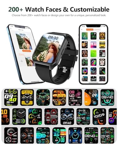 SOUYIE Smart Watch (Answer/Make Call), 2.06" Curved AMOLED Screen Smartwatch for Men Women, 100+ Sport Modes Fitness Tracker, Heart Rate Sleep SpO2 Monitor, IP68 Waterproof, Android and iOS Compatible - Image 7