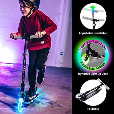 Aero Scooter for Kids 5-7 with Dynamic Lights | Boys Girls 2 Wheels Kick Scooter | Foldable & Height Adjustable, 110lbs Max - Image 3