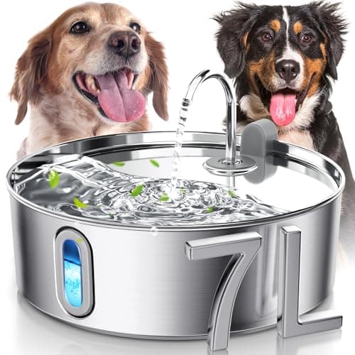 Smartoo Dog Water Fountain for Large Dogs 7L/236oz Stainless Steel Dog Water Bowl Dispenser Automatic Pet Water Fountain with Deeper Drinking Area, Multi-Filtration Pet Fountain with Ultra-Quiet Pump - Image 1