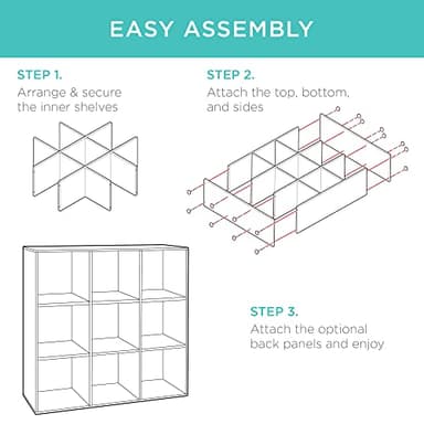Best Choice Products 9-Cube Storage Organizer, 11in Shelf Opening, Bookcase, Display Shelf, Customizable w/ 3 Removable Back Panels - White - Image 8
