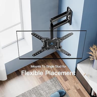 PERLESMITH Full Motion TV Wall Mount for Most 26-60 inch Flat Curved OLED 4K TVs up to 77lbs, Wall Mount TV Bracket with Swivel & Extension Arm, Tilt, Leveling, Max VESA 400x400mm, PSMFK12 - Image 7