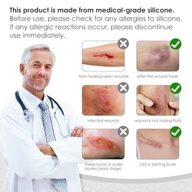 SWturK Silicone Scar Sheets,Silicone Scar Tape for Removal Treatment,Medical Grade Scar Tape for Surgical Scars,White,1.2" x 42" Roll - 1.07M - Image 4