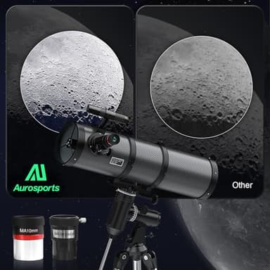 Aurosports Telescope 150EQ Reflector Telescopes for Adults Astronomy - Professional 150mm Aperture Telescope for Beginners with EQ Mount, Phone Adapter, Moon Filter, 2X Barlow Lens, Stable Tripod - Image 4
