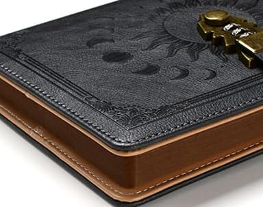 ZXHQ Lock Diary for Women & Men with Pen, A5 240 Pages Journal with lock, Vintage Edge Refillable Leather Journaling Notebooks, (8.5 × 5.9 Inch) Dark Grey - Image 3