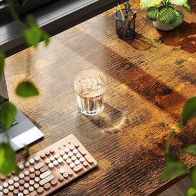 Coleshome 48 Inch Computer Desk, Modern Simple Style Desk for Home Office, Study Student Writing Desk, Vintage - Image 6