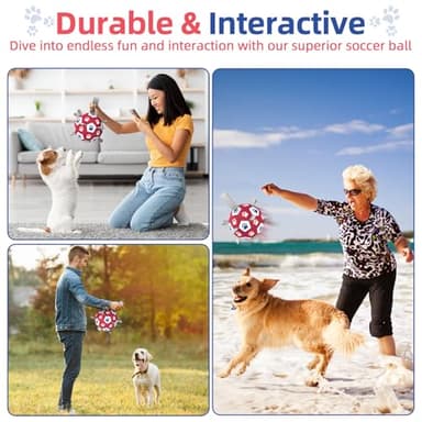 Diman Dog Balls, Dog Soccer Ball with Straps for Indoor Outdoor Play, Pet Toys Balls for Small Medium Dogs, Dog Birthday Gift, Interactive Dogs Toy for Tug of War (6 inch) - Image 4