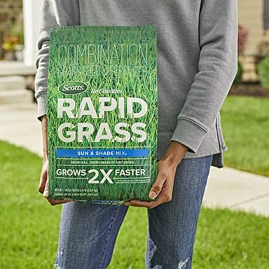 Scotts Turf Builder Rapid Grass Sun and Shade Mix, Combination Grass Seed and Fertilizer, Grows Green Grass in Just Weeks, 5.6 lbs. - Image 2