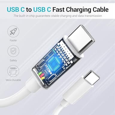 USB-C Charger 30W Super Fast Charging, Type C Block Adapter Plug Cable Cord [ 6.6ft + 10ft ] for iPhone 17, 17 Air, 17 Pro, 17 Pro Max,16,16 Plus,16 Pro,16 Pro Max, 15, iPad Pro 12.9/11 - Image 7
