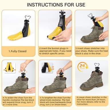Msentuo Shoe Stretchers Men Women,Boot Stretcher men women adjustable length and wide feet (YELLOW, L (Wm's 11-14;men's 10-14)) - Image 5