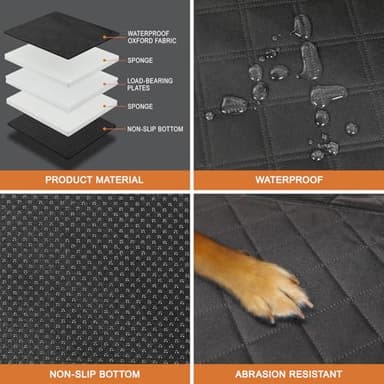 petizer Back Seat Extender for Dogs, Hard Bottom Dog Car Seat Cover, Nonslip Durable Soft Back, 100% Waterproof Car Hammock, Travel Bed, Washable Backseat Protector, Detachable Seat Covers for Car - Image 6