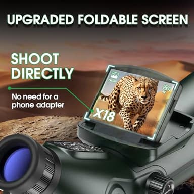 Digital Spotting Scope with Screen Portable Auto-Focus Electronic 4K Smart Telescope with Tripod 32GB SD Card and Carrying Bag for Stargazing Bird Watching, Wildlife Viewing Hunting Green - Image 2