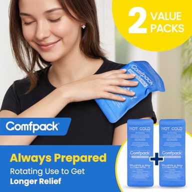 Comfpack Soft Ice Packs for Sports Injuries, Long Lasting Multipurpose Gel Ice Pack with Dual Temperatures for Muscle Pain Relief & Strains, Handheld Design Cold Pack for Head, Shoulder, Knee, Ankle - Image 3