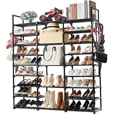 Mavivegue 9-Tier Metal Shoe Rack - Holds 50-55 Pairs, Tall Storage Shelf for Shoes, Boots, Entryway, Closet, Garage - Image 1