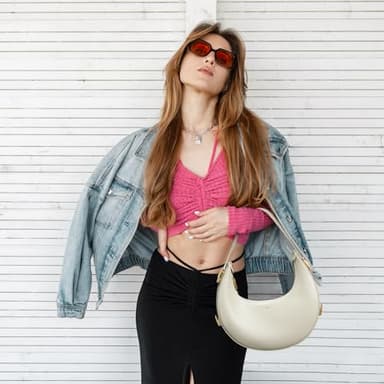 Keyli Shoulder Bag for Women Waterproof Leather Clutches Purses Trendy Casual Tote Handbags Designer Bags Adjustable Strap Hobo Bag Evening Bags with Zipper for Travel Shopping Dating Khaki - Image 2