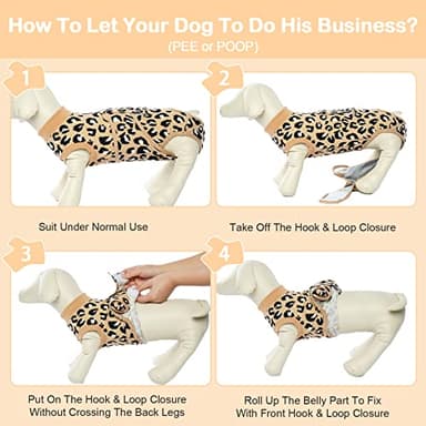 Kuoser Dog Recovery Suit for Dogs After Surgery,Professional Surgical Onesie for Female Male Dogs Spay Neuter,Soft Dog Surgery Suit Bodysuit for Abdominal Wounds Skin Disease,Coffee Leopard XL - Image 6