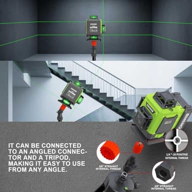 16 Lines Green Laser Level Kit -4x360° 4D Self-Leveling Cross Line Laser Level, Rotary Base and Accessories for Construction, Home Improvement and Picture Hanging,Portable Hard Carry Case Included… - Image 8