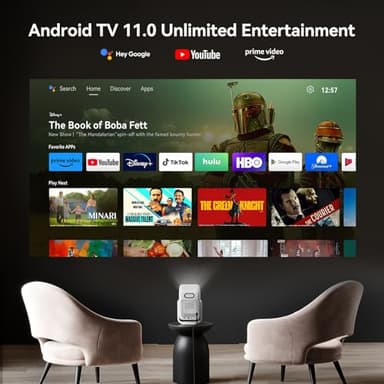 Wanbo T2 Ultra Projector with WiFi and Bluetooth, Native 1080P Mini Portable Projector with 120° Adjustable Stand, Auto Focus & Keystone, 500 ANSI Outdoor Movie Proyector, White - Image 2