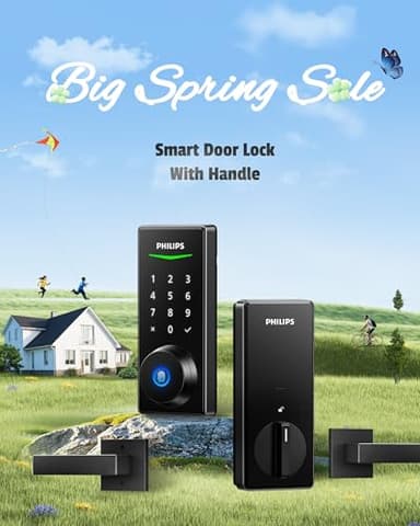 Philips Smart Lock with Handles, Keyless Entry Door Lock Set, Smart Door Lock with 2 Level Handles, Digital Keypad Deadbolt for Front Door, App Fingerprint PIN Code Unlocking, Auto Locking - Image 2