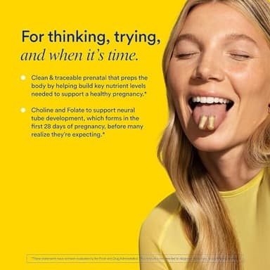 Ritual Essential for Women Prenatal Multivitamin: Folate & Choline for Neural Tube Support, Omega-3 DHA for Fetal Brain Development, Iron, Calcium-Helper D3 & K2, Non-GMO, Vegan, Citrus, 30 Days - Image 9