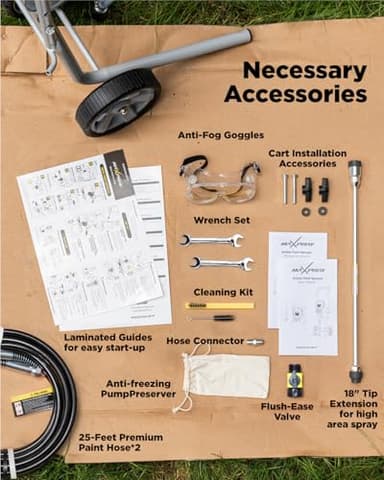 InoKraft MaXpray M3 Cart Airless Paint Sprayer, Highly Efficient Thinning-Free Minimal Overspray for Up to 15 Gallon DIY Painting Projects Home Interior & House Exterior, with Sprayer Accessories - Image 7
