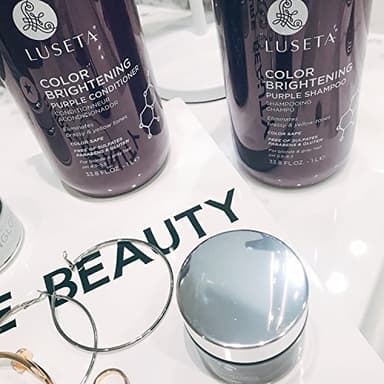 L LUSETA Color Brightening Purple Shampoo and Conditioner Set for Blonde and Gray Hair, Infused with Cocos Nucifera Oil to Help Nourish, Moisturize and Condition Hair, 2x33.8oz - Image 8