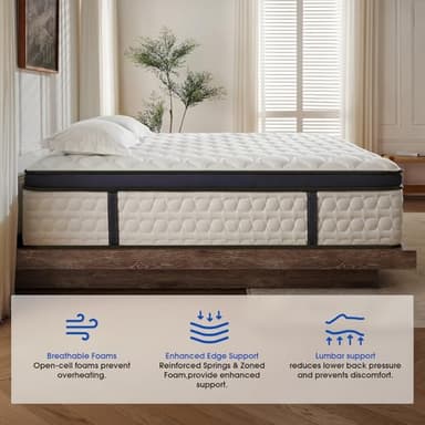 KauRelax King Size Mattress,12 Inch Gel Memory Foam Hybrid Mattress in a Box,with Provide Support and Improve Sleep,Pressure Relief,Bed in Box,Medium Firm,CertiPUR-US Certified - Image 6