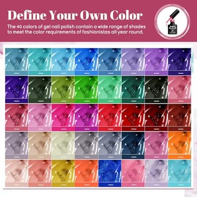 JEWHITENY 45PCS Gel Nail Polish Kit with U V Light LED Nail Lamp 40 Colors Set Manicure Nail Gel Kit - Image 3