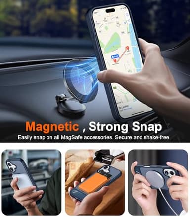 Temdan Magnetic Compatible with iPhone 16 Case, [Built-in Invisible Kickstand][Compatible with MagSafe] [Military Grade Shockproof] Slim Translucent Matte Phone Case for iPhone 16 6.1" - Image 6