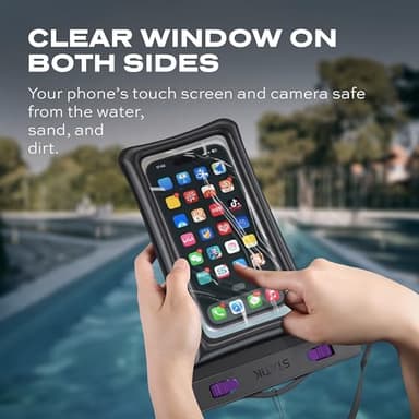 STATIK MarCase Waterproof Phone Pouch, Certified Waterproof Phone Case with Lanyard, Waterproof Bag for Phones up to 7", Protect Travel Accessories, Vacation Essentials, Kayak Accessories & More (2pk) - Image 3