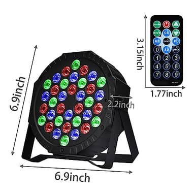 Stage Lights Dj Lights for Parties Led Stage Lights Sound Activated Portable Party Lights Par Lights 36 Led RGB Remote Control Disco Lights Uplights for Indoor Events Bar Birthday Wedding Outdoor - Image 5