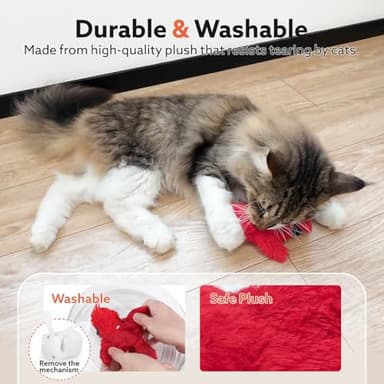 AIPERRO Flapping Cardinal Cat Toys, Interactive Cat Exercise Toy with Lifelike Bird Chirp, USB Rechargeable Automatic Cat Kicker Catnip Toys for Bored Indoor Adult Cats Kittens - Image 6