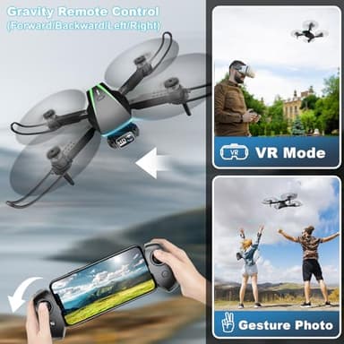 Oddire Mini Drone with Camera - 1080P Foldable Drone with Stable Hover, Gravity Control, Trajectory Flight,One Key Take Off/Land, 3D Flip, Drones for Adults with 2 Batteries, Carrying Case, Propellers - Image 6