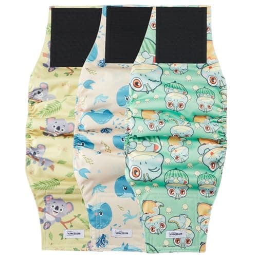 Washable Male Dog Diapers Reusable, Premium Dog Belly Bands for Male Dogs Medium, Pack of 3, High Absorbing Male Dog Pee Wraps for Doggie in Incontinence or Excitable Urination and Training(M) - Image 1