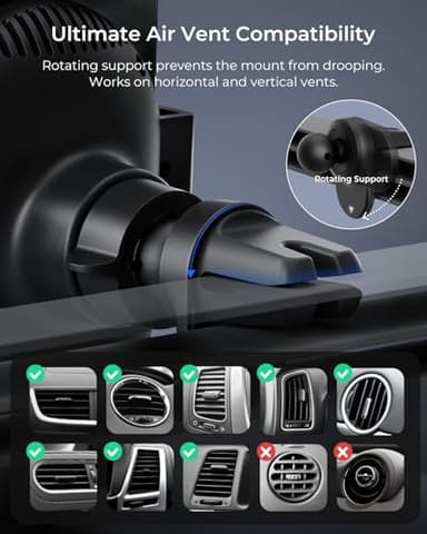 iOttie Auto Sense 2 Air Vent Car Phone Holder with Qi Wireless Charging - Auto Clamping Phone Mount for iPhone, Google Pixel, Samsung Galaxy, Huawei, LG (Adapter Not Included) - Image 6