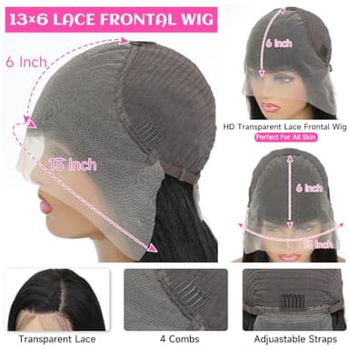 YUNXING 28 Inch 13x6 Lace Front Wigs Human Hair 200% Density Body Wave Lace Front Wigs Human Hair Pre Plucked Glueless Wigs Human Hair For Women HD Lace Frontal Wig Human Hair With Baby Hair - Image 3