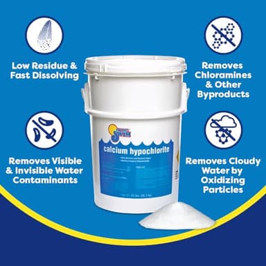 In The Swim Shock and Chlorine Bundle for Sanitizing Swimming Pools – Includes 25 Pound Bucket of 68% Cal-Hypo Pool Shock and 25 Pound Bucket of 3 Inch Stabilized Chlorine Tablets - Image 5