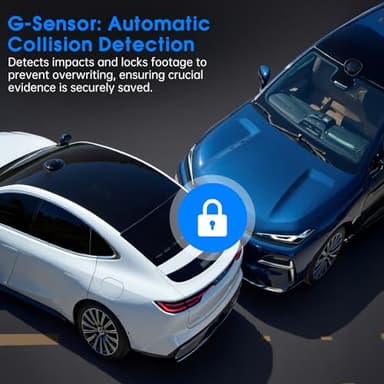 Dash Cam Front and Rear, 2.5K /1080P QHD Dual Dash Camera for Cars, Super Night Vision Dashcam, Loop Recording, 3.39” IPS, 64GB Card Included, 160° Wide Angle, Parking Mode - Image 4