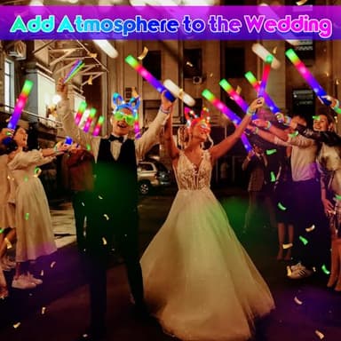 HHJ 284 PCS Glow in The Dark Party Supplies with 200 Glow Sticks 20 Led Glasses 20 Finger Lights 20 Hair Clips Fiber Optic Glow Party Favors for Birthday Wedding Concert 4th of July (284) - Image 5