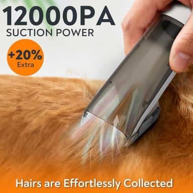 ExcegBot Dog Grooming Vacuum, Dog Grooming Kit 12kPa Suction Hair Remover Low Noise Pet Brush Vacuum Collects 99% Hair, 2L Dust Cup, 5 Proven Grooming Tools for Cats, Other Animals and Home Cleaning - Image 4