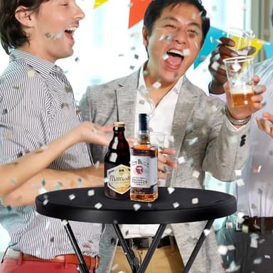 Byliable Cocktail Table 28in High Top Round Folding Indoor Outdoor, Plastic Bar Height Foldable Bistro Tall Table for Party, Patio, Dining Room, Kitchen, Events, Removable Locking Legs, Black - Image 8