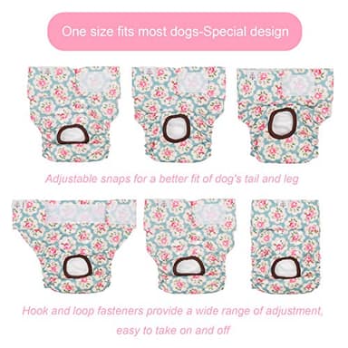 CuteBone Dog Diapers Female Washable Small Medium Large 3 Pack Reusable Doggie Diapers Puppy Period Pants for Doggy Heat Cycle Peeing D14S - Image 2
