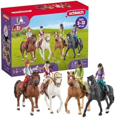 Schleich Horse Club - Complete 40PC Horse Club Rider Playset - Hannah, Sofia, Lisa and Sarah Poseable Rider Figures with Horses and Riding Accessories - Equestrian Toy Set for Kids Ages 5+ | 72221 - Image 3