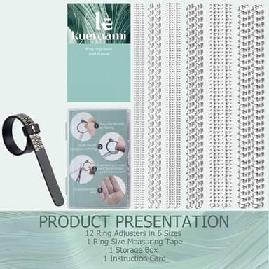 Ring Size Adjuster for Loose Rings,12 Pack-6 Sizes Ring Guards Fitter Resizer,Invisible Coil Wrap Ring Tightener for Women & Men, Spacers Inserts Make Rings Smaller Without Resizing (Clear) - Image 7