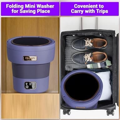 Mini Washing Machine and Dryer,12l Foldable Mini Washer for Underwear, Upgraded Collapsible Washing Machine for Baby Clothes Socks Apartment - Image 6