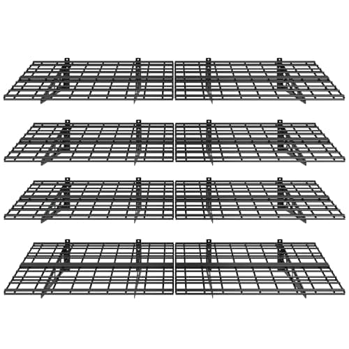 FLEXIMOUNTS 4-Pack 2x6ft 24-inch-by-72-inch Wall Shelf Garage Storage Rack Floating Shelves, Black - Image 1