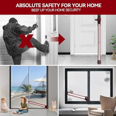 AceMining Upgraded Door Security Bar & Sliding Patio Bar, Heavy Duty Stoppers Adjustable Jammer for Home, Apartment, Travel (1 Pack,White) - Image 7