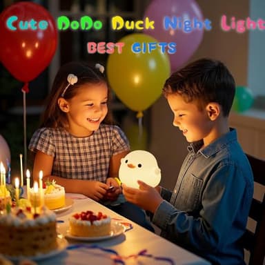 DREAMING MY DREAM Cute Duck Lamp,Do Do Duck Night Light,Silicone Squishy Nursery Bedside Lamp,USB Rechargeable Touch Table Lampfor Bedrooms, Living Room Decor Gift Toy - Image 6